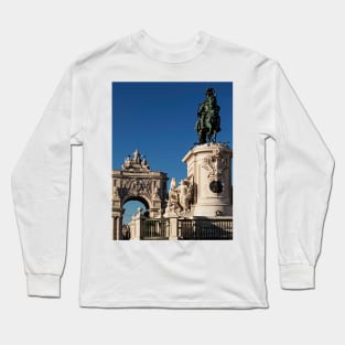 Statue Of The Marquis Of Pombal - 1 © Long Sleeve T-Shirt